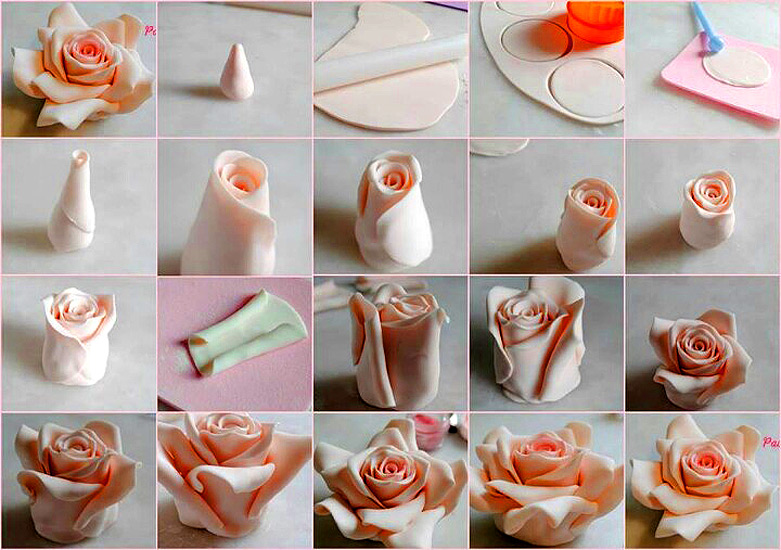 Розы из мастики - как сделать розы из мастики для торта, Торты с розами изсахарной мастики мастер класс
